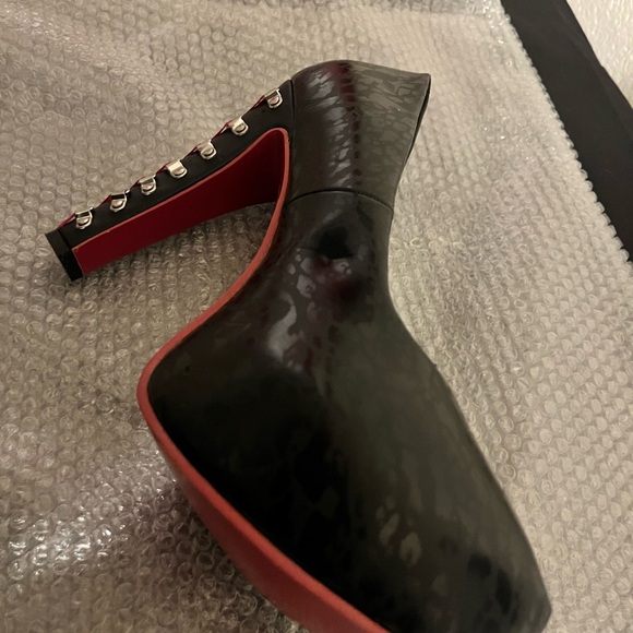 Women’s Black & Hot Pink Metal Mulisha Corset High Heels-Size 10 USA - Picture 10 of 15